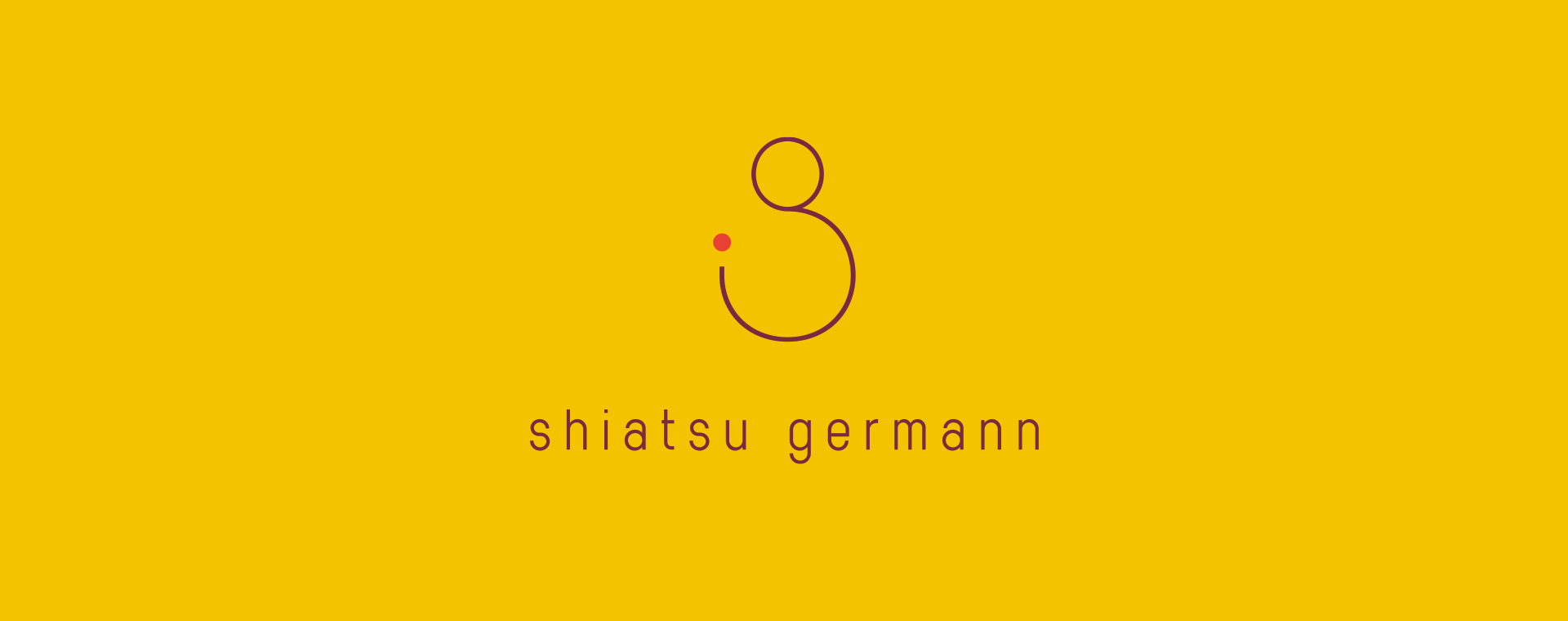 Gelbes Banner mit Logo und dem Schriftzug "Shiatsu Germann"
